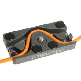 TetherBlock Kameraplatte als Kabelhalter mit Zugentlastung - grau