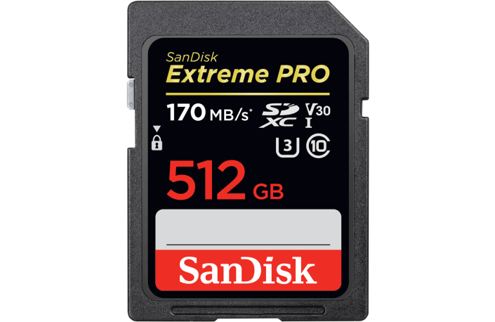 SanDisk SD-Card 512 GB SDXC ExtremePro 170MB/s V30 UHS-I U3