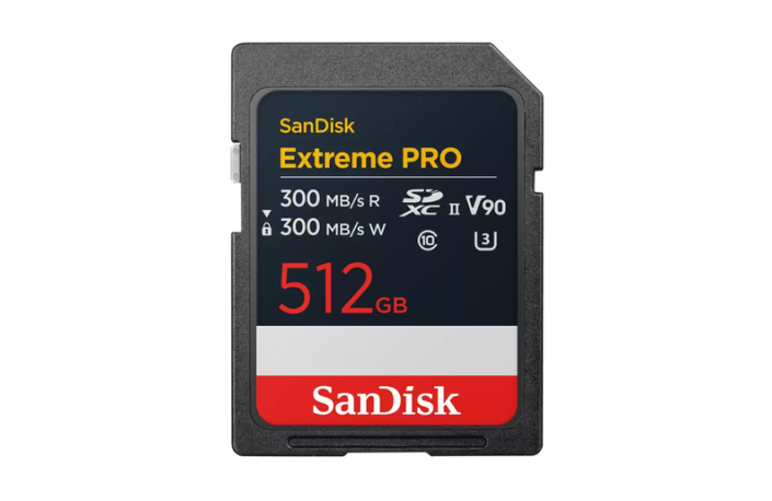 SanDisk 512 GB SDXC Extreme V90 UHS-II Pro 300MB/s