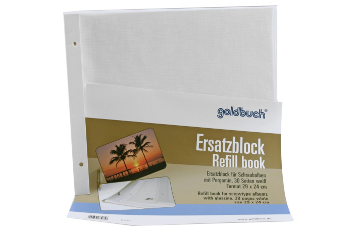 Goldbuch Ersatzblock 29x24cm 30 Seiten weiß