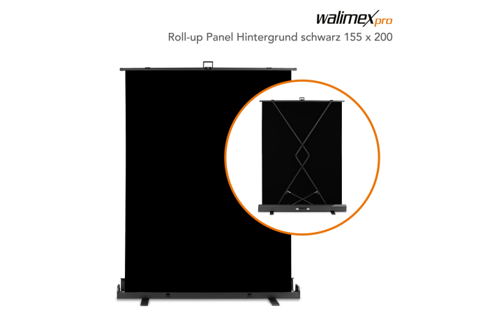 Walimex pro Roll-up Panel Hintergrund schwarz 155x200