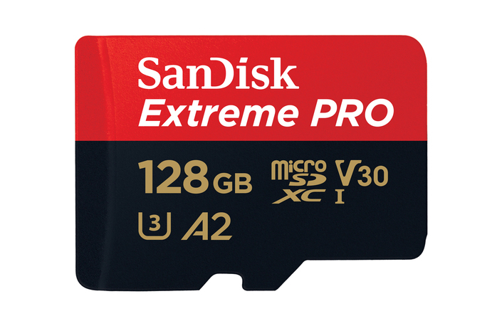 SanDisk Extreme Pro 128GB 200 MB/s micro SDXC UHS-I, U3, V30, A2, C10+ SD Adapter