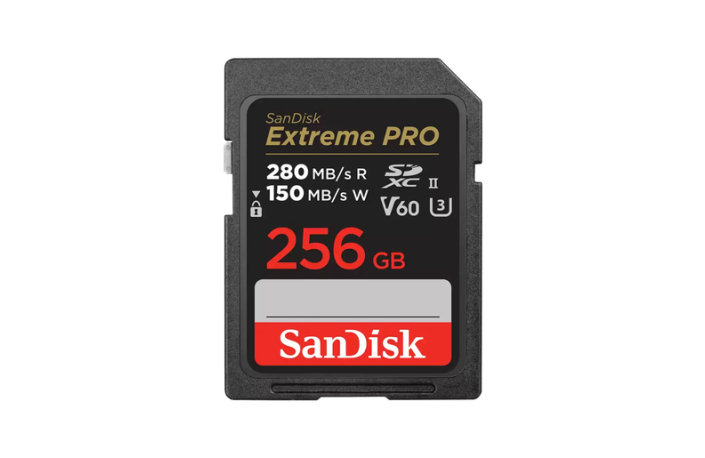 SanDisk 256 GB SDXC ExtremePro R 280MB/s V60 UHS-II, Class 10