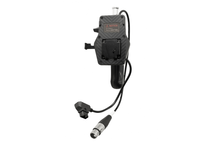 NANLITE Akku-Handgriff BT-BG-XLR4, mit 4-Pin-XLR-Stecker, für Forza 150. Mit Aufnahme für V-Mount-Akku 14,4 – 26 V