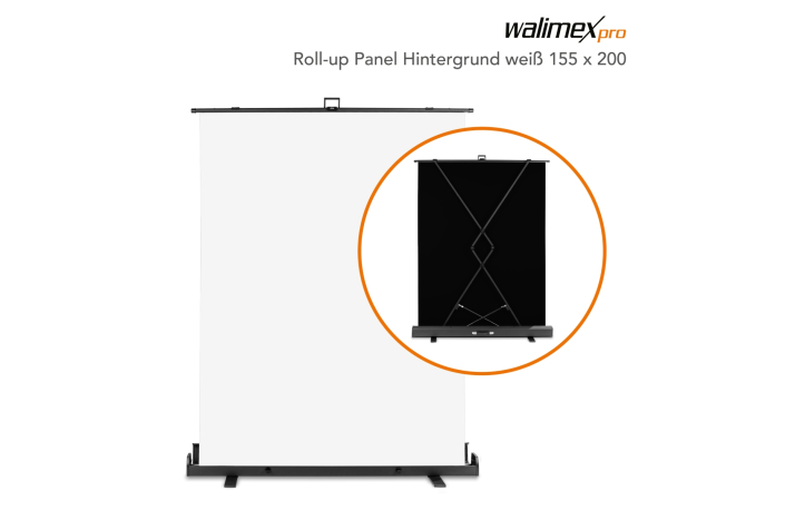 Walimex pro Roll-up Panel Hintergrund weiß 155x200