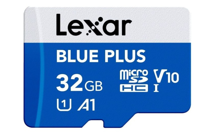 Lexar microSDHC Blue Plus UHS-I 32GB V10 Read 100MB/s with SD adapter