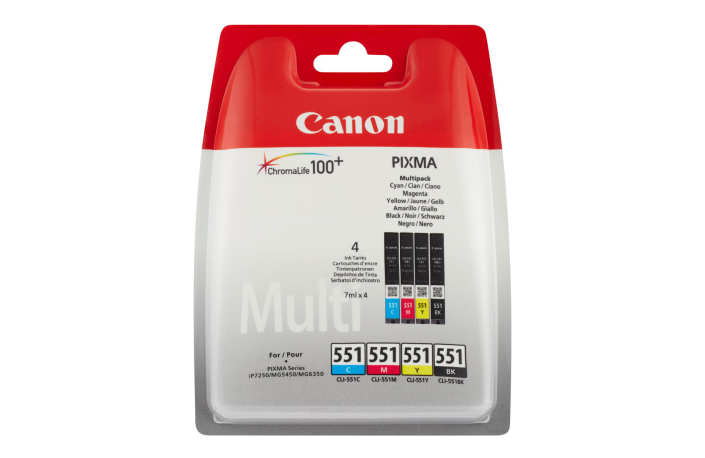Canon Tinte CLI-551 Multipack 4x7ml cyan/ magenta/ yellow/ black