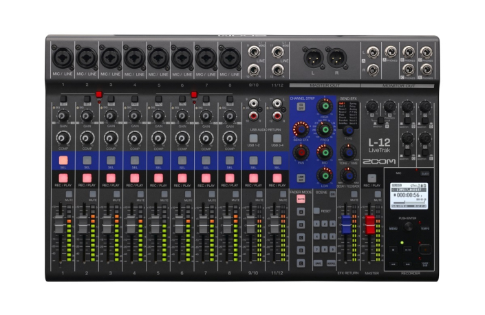 Zoom LiveTrak L-12, schwarz digitales Mischpult