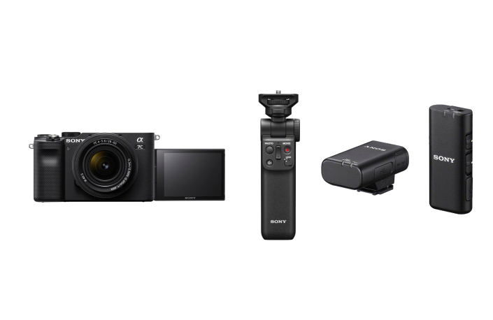 Sony Alpha ILCE-7C Kit schwarz + Sony FE 28-60mm F4-5.6 + GP-VPT2BT Griff + ECM-W2BT Mikrofon