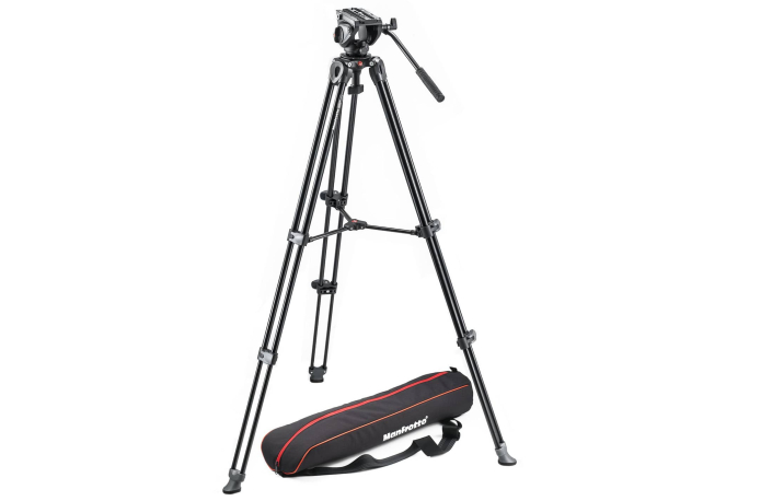 Manfrotto Videostativ MVT502AM und Neiger MVH500AH