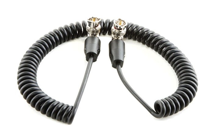 Shape 10" Coil SDI Cable BNC 90 Degree Connectors