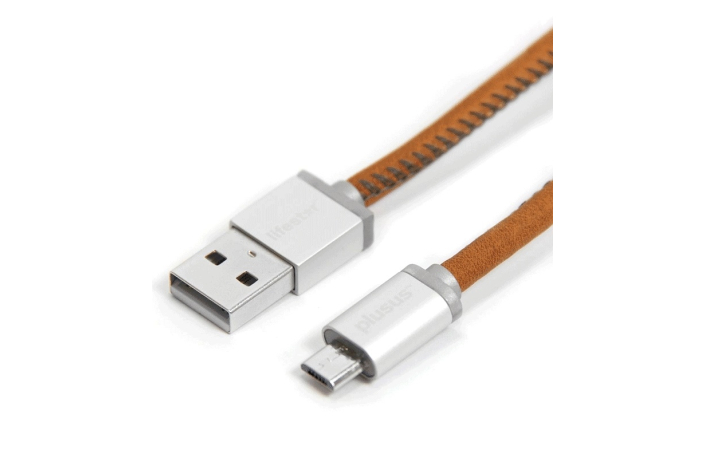 LifeStar Cable Cross Vintage Tan 100cm Micro USB