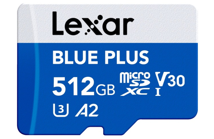 Lexar microSDXC Blue Plus UHS-I 512GB V30 Read 170MB/s with SD adapter
