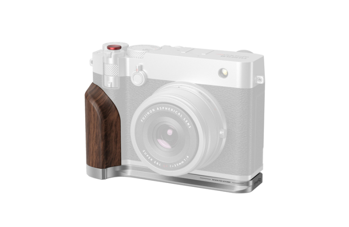 SmallRig 5265 L-Shape Mount Plate with Wooden Handle f. Fujifilm GFX100RF silb.