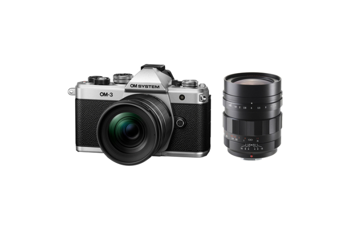 OM SYSTEM OM-3 Body +12-45 mm PRO silber + Nokton 0,95/17,5 mm MFT asph., schwarz