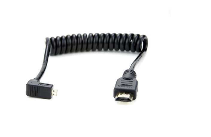 Atomos Micro HDMI auf HDMI 30-45 cm gewinkelt, Spiralkabel