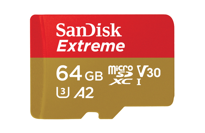 SanDisk 64 GB microSDXC Extreme 170 MB/s UHS-I, C10, U3, V30, A2 + SD Adapter