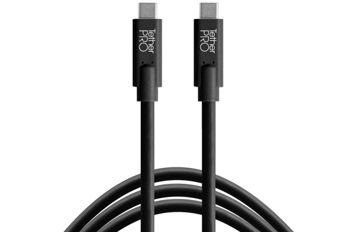 Tether Tools TetherPro USB-Datenkabel für USB-C an USB-C - 4,6 Meter Länge, gerader Stecker (schwarz)