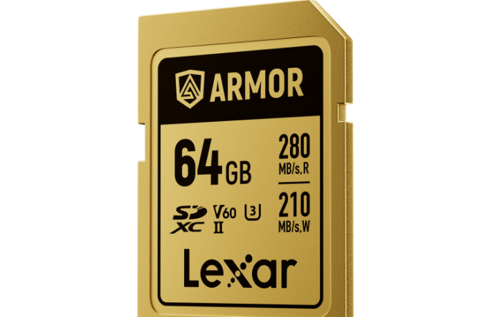 Lexar SDXC Pro Gold Series ARMOR UHS-II 64GB V60 IP68 Stainless Steel R280/W210MB/s