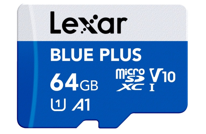 Lexar microSDXC Blue Plus UHS-I 64GB V10 Read 100MB/s with SD adapter