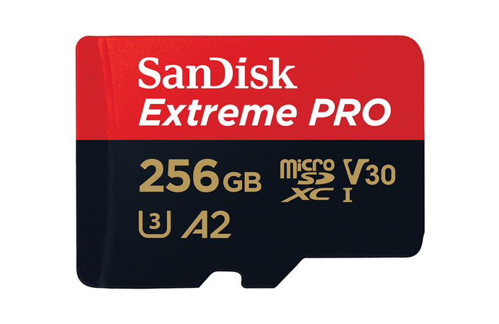 SanDisk Extreme Pro 256GB 200 MB/s micro SDXC UHS-I, U3, V30, A2, C10+ SD Adapter