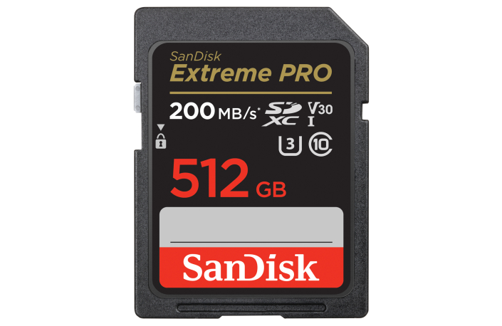 SanDisk 512 GB SDXC ExtremePro 200MB/s V30 UHS-I U3, Class 10 Speicherkarte