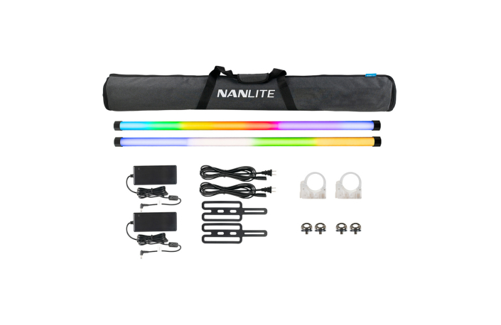 NANLITE PavoTube II 30X 2Kit, mit 2 Farb-Effektleuchten "PavoTube II 30X", je 70 W, 114,5 cm