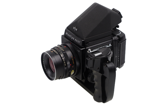 Mamiya RB67 ProS mit 90mm 3,8, 180mm/4,5, Filmmagazin 120, Prisma und CdS-Schornsteinsucher - gebraucht