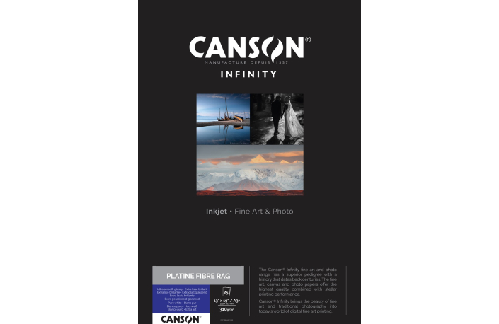 Canson INFINITY - Platine Fibre Rag - A3+/ 25 Blatt 310g Baryte