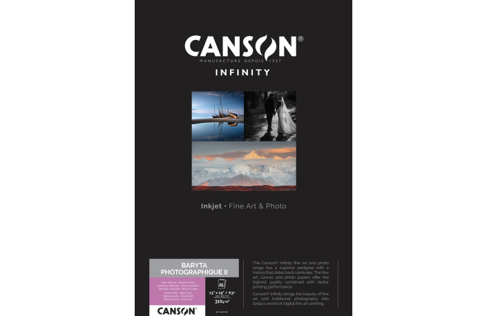 Canson INFINITY - Baryta Photographique II A3+/ 25 Blatt - 310g Baryte