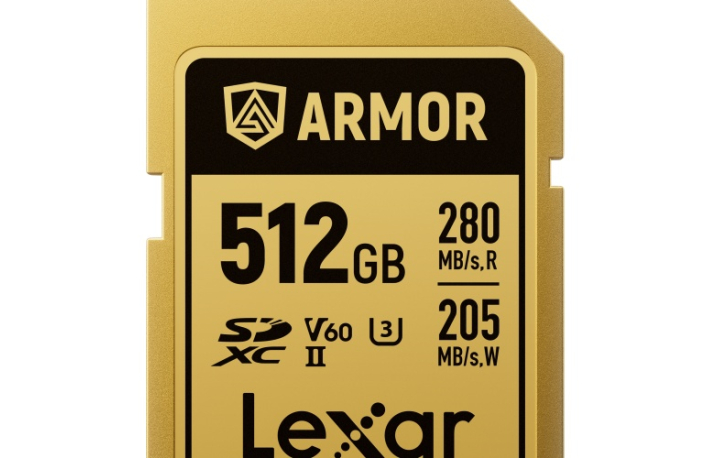 Lexar SDXC Pro Gold Series ARMOR UHS-II 512GB V60 IP68 Stainless Steel R280/W210MB/s