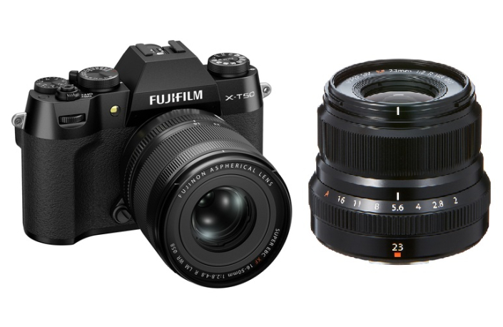 Fujifilm X-T50 schwarz + XF16-50mm F2.8-4.8 R LM WR + Fujifilm XF-23mm F2 WR schwarz