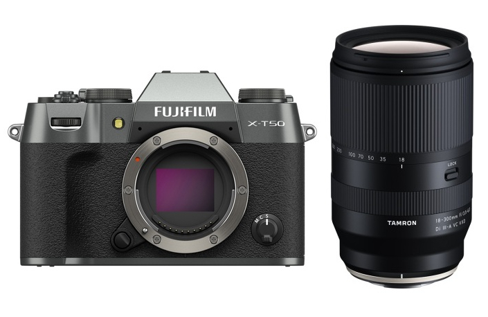 Fujifilm X-T50 charcoal Gehäuse Kit + Tamron AF 18-300mm F/3.5-6.3 Di III-A VC VXD