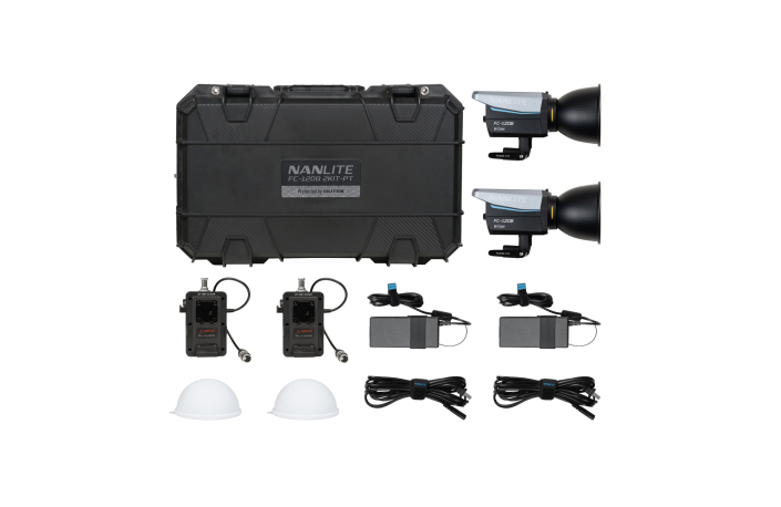 NANLITE FC-120B 2KIT-PT Beleuchtungs-Set, mit 2 Reportage- und Studio-Scheinwerfern FC-120B