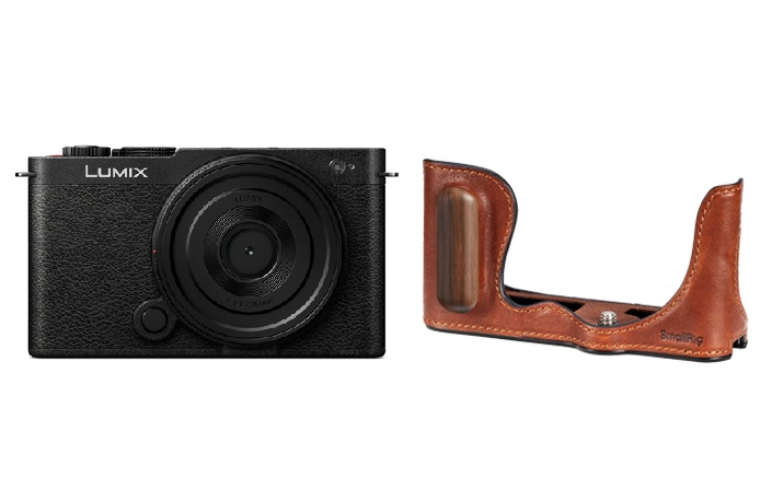 Panasonic Lumix DC-S9 jet black + S 26mm F8 + SmallRig 4703 Halbledertasche