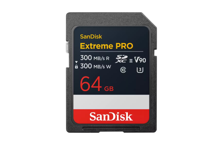 SanDisk 64 GB SDXC ExtremePro 300MB/s V90 UHS-II