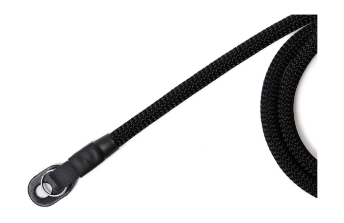 Seam Strap Kameraseil 120cm Schwarz (mit Schutzleder) - made in Germany -