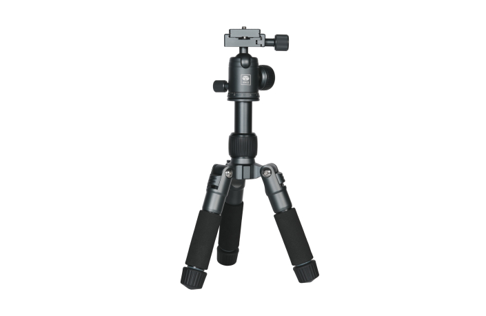 Sirui TT-50 Alu-Mini-Tisch-Stativ mit Arca Kugelkopf und Smartphonehalterung / grau
