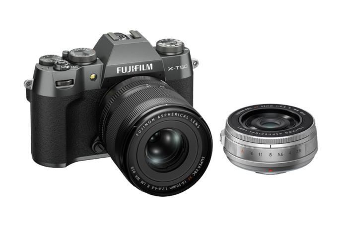 Fujifilm X-T50 charcoal silber + XF16-50mm F2.8-4.8 R LM WR + Fujifilm Fujinon XF 23 mm F2.8 R WR silber