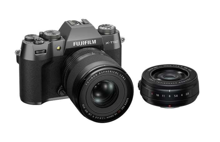Fujifilm X-T50 charcoal silber + XF16-50mm F2.8-4.8 R LM WR + Fujifilm Fujinon XF 23 mm F2.8 R WR schwarz