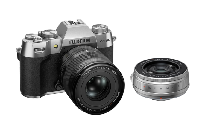 Fujifilm X-T50 silber + XF16-50mm F2.8-4.8 R LM WR + Fujifilm Fujinon XF 23 mm F2.8 R WR silber