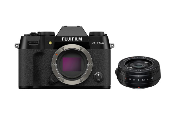 Fujifilm X-T50 schwarz Gehäuse + Fujifilm XF-23mm F2,8 WR black
