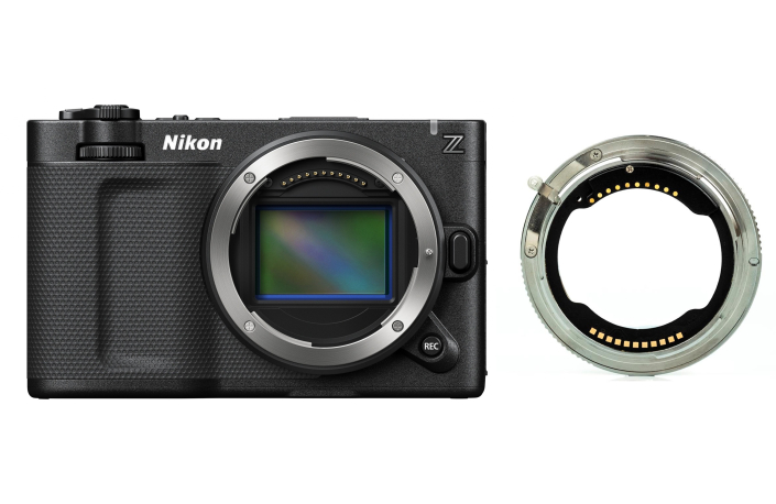 Nikon ZR Gehäuse + TechartPro TZE-02 Sony E an Nikon Z AF Adapter